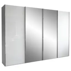 Schwebet&uuml;renschrank in Grau, Wei&szlig;