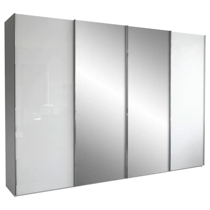 Schwebet&uuml;renschrank in Grau, Wei&szlig;