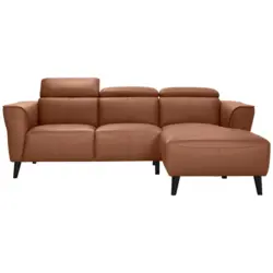 Ecksofa in Echtleder Cognac 223/173 cm