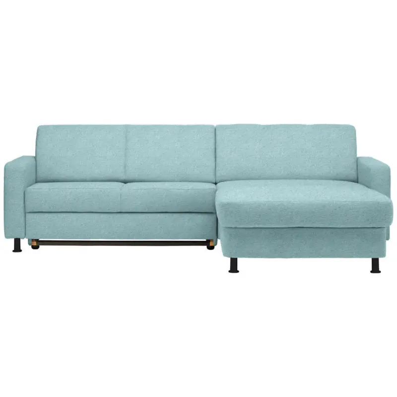 Ecksofa in Webstoff T&uuml;rkis 257/165 cm