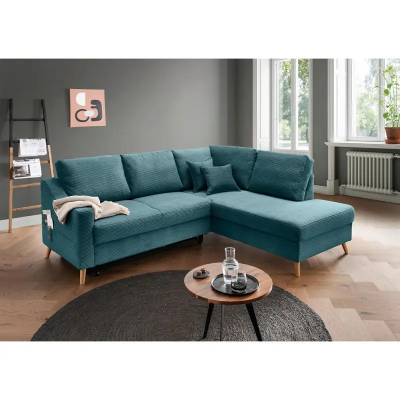 Ecksofa Valentina in Cord Petrol