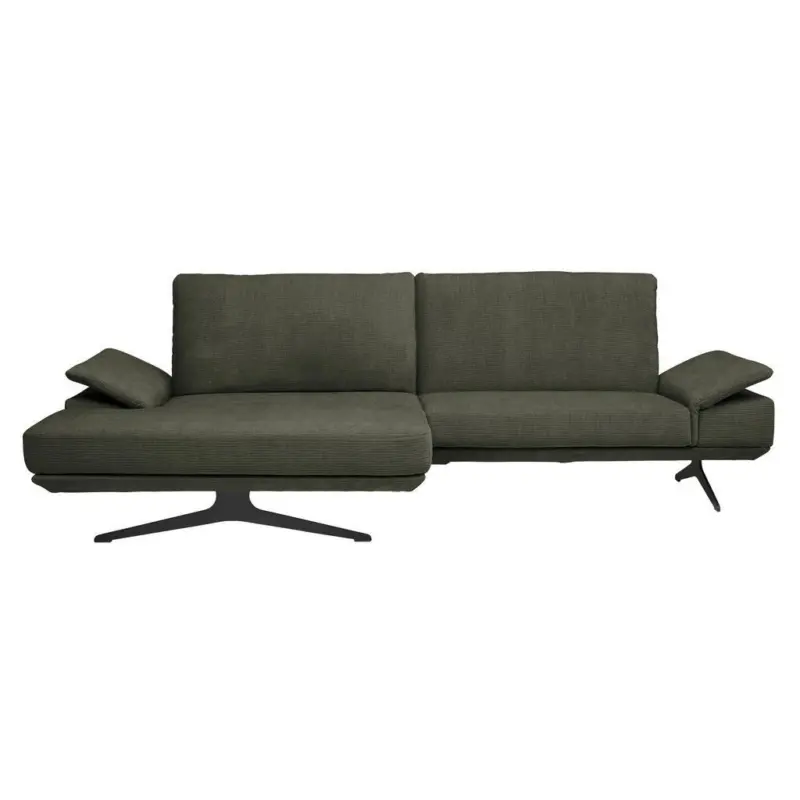 Ecksofa in Flachgewebe Gr&uuml;n 155/284 cm