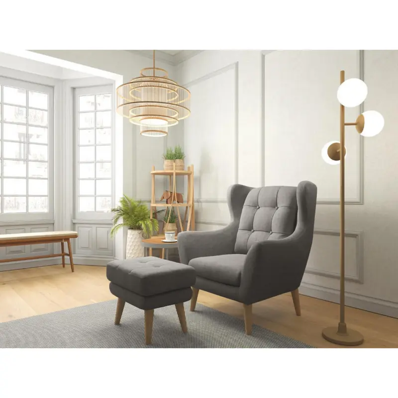 Sessel in Webstoff Dunkelgrau