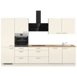 K&uuml;chenleerblock 330 cm in Eichefarben, Magnolie