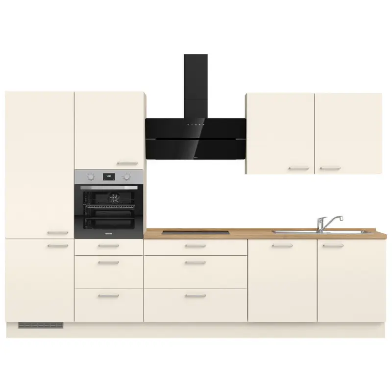 K&uuml;chenleerblock 330 cm in Eichefarben, Magnolie