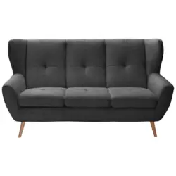 3-Sitzer-Sofa in Cord Anthrazit, Dunkelgrau Skandinavisch