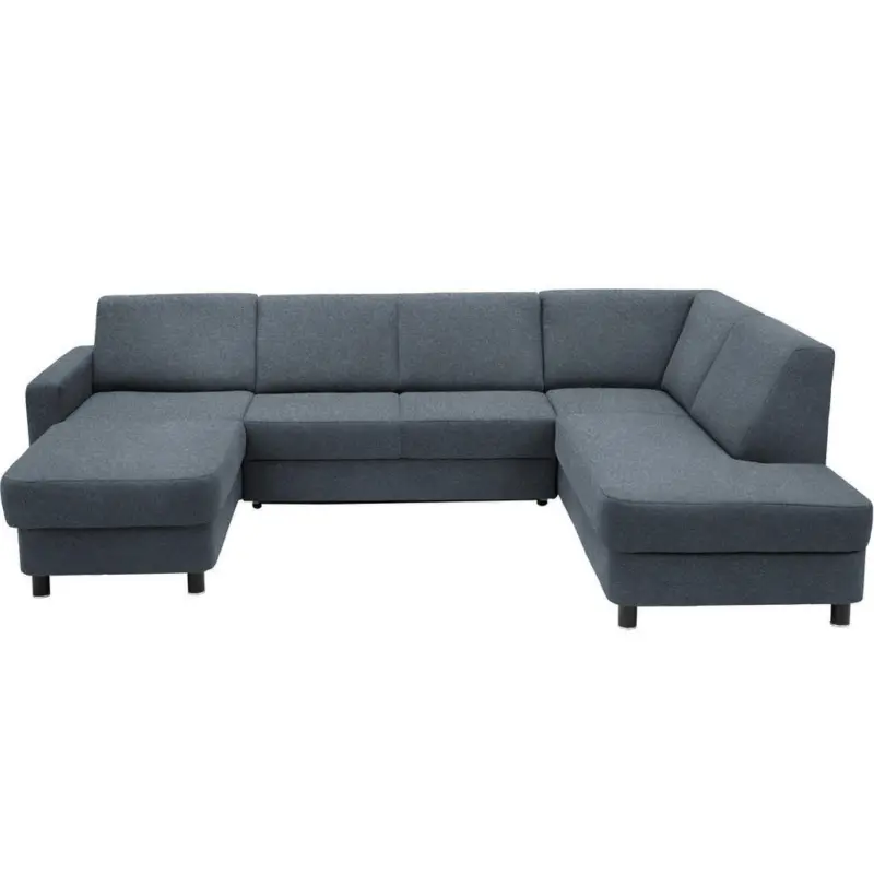 Wohnlandschaft in Webstoff Blaugrau