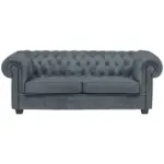 XXXLutz Lauterach - Ihr M&ouml;belhaus bei Bregenz Chesterfield-Sofa in Lederlook Graublau