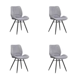 Stuhl-Set 4 St&uuml;ck Samt