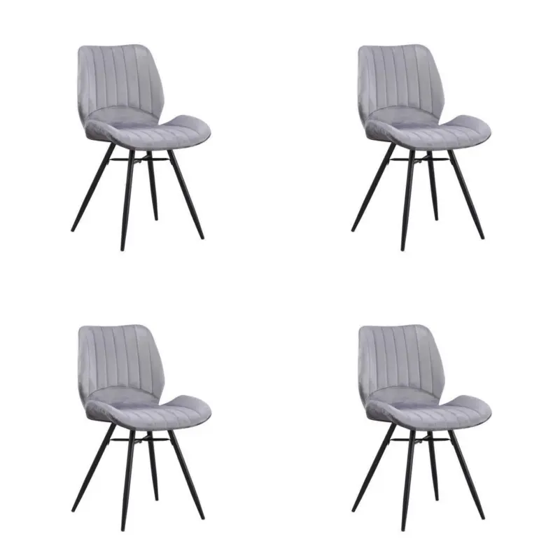 Stuhl-Set 4 St&uuml;ck Samt