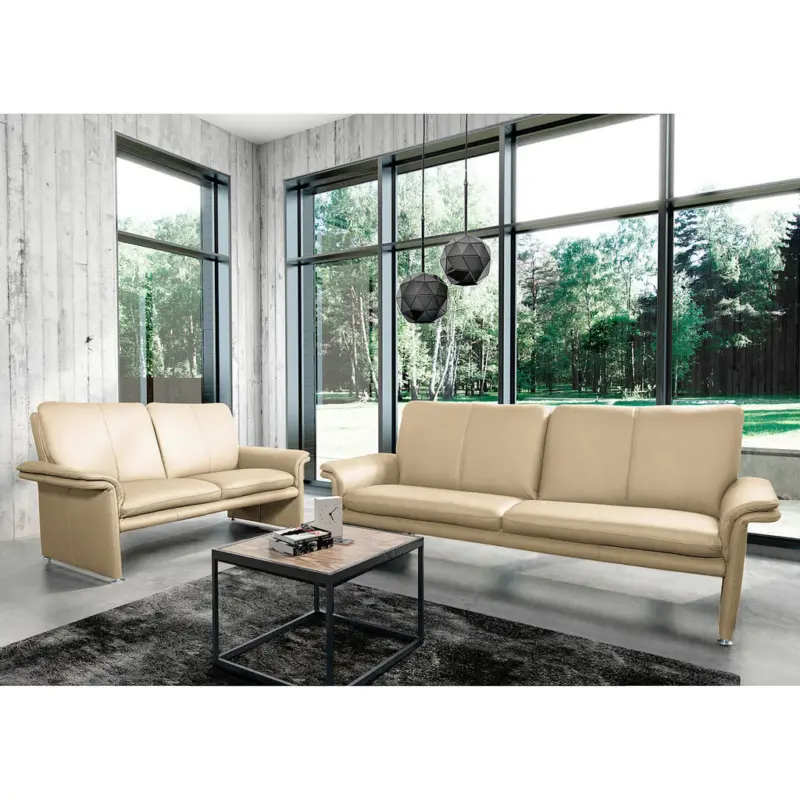 2-Sitzer-Sofa in Echtleder Beige