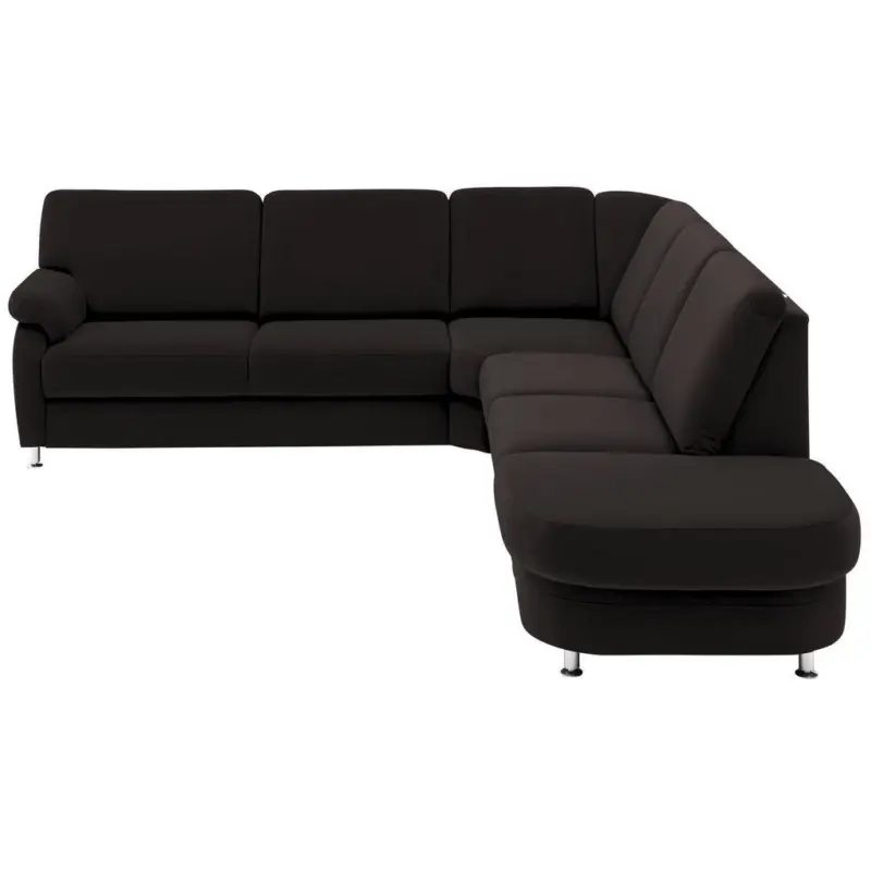 Ecksofa in Flachgewebe Dunkelbraun 269/287 cm
