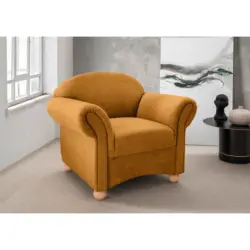 Sessel in Mikrofaser Goldfarben