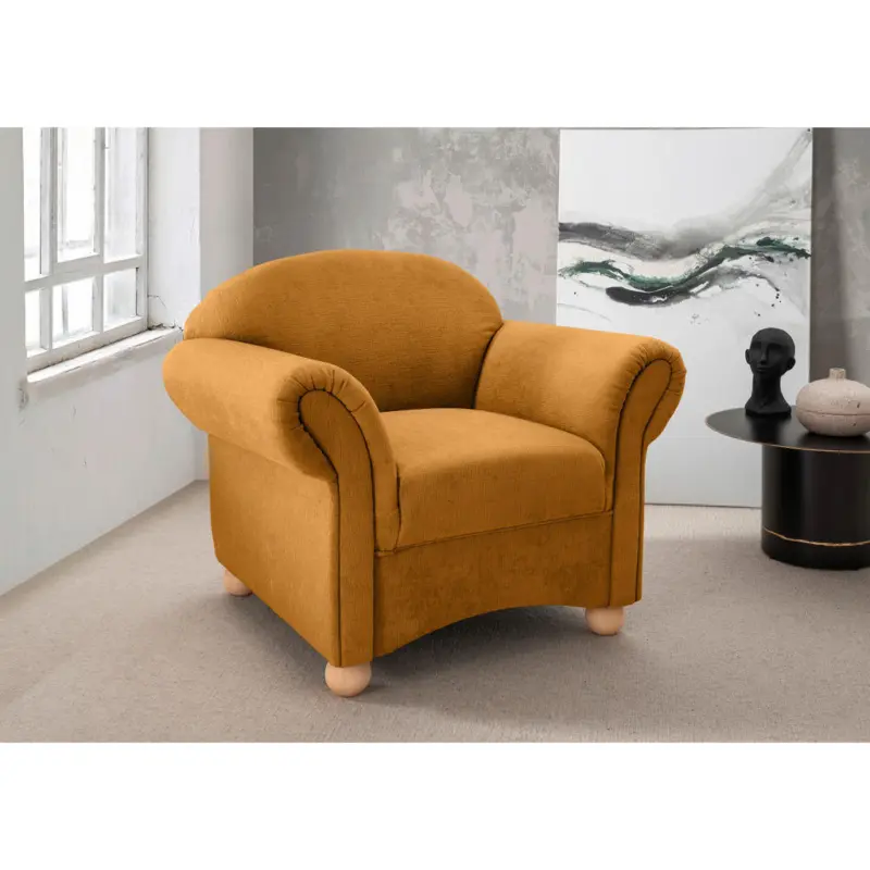 Sessel in Mikrofaser Goldfarben