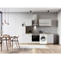 K&uuml;chenblock 250 cm in Wei&szlig;