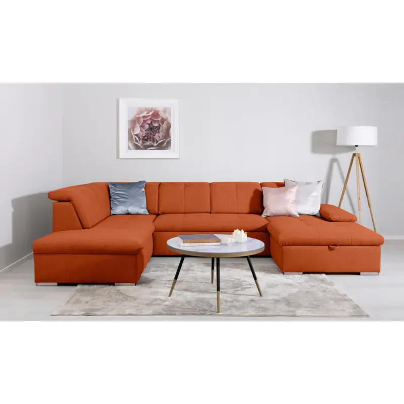 Wohnlandschaft Ramzes in Terracotta