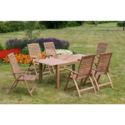 Gartentisch Holz Akaziefarben rechteckig