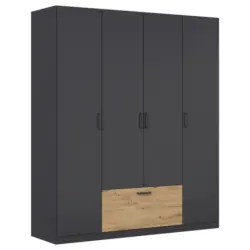 Kleiderschrank in Grau, Eiche Artisan