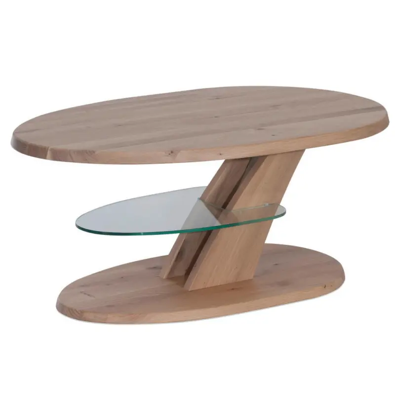 Couchtisch in Holz, Glas 100/65/48-65 cm