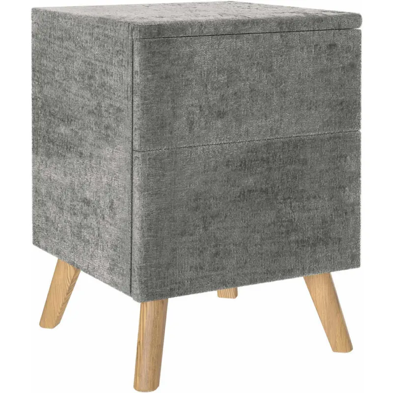 Nachtk&auml;stchen 40/60/40 cm in vollmassiv Eiche Dunkelgrau