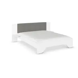 Bettanlage 180/200 cm in Wei&szlig;, Dunkelgrau