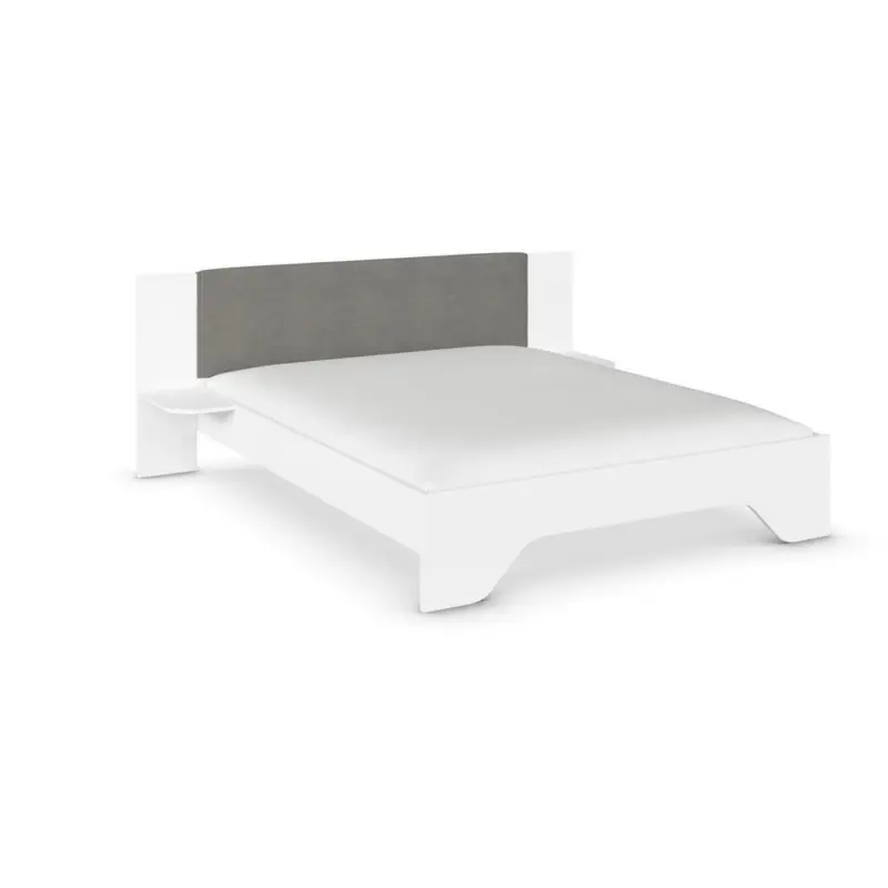 Bettanlage 180/200 cm in Wei&szlig;, Dunkelgrau