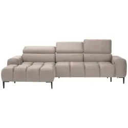 Ecksofa in Webstoff Beige 177/270 cm