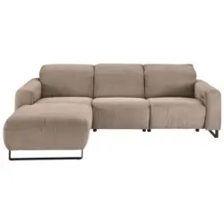 Ecksofa in Cord Taupe 180/266 cm