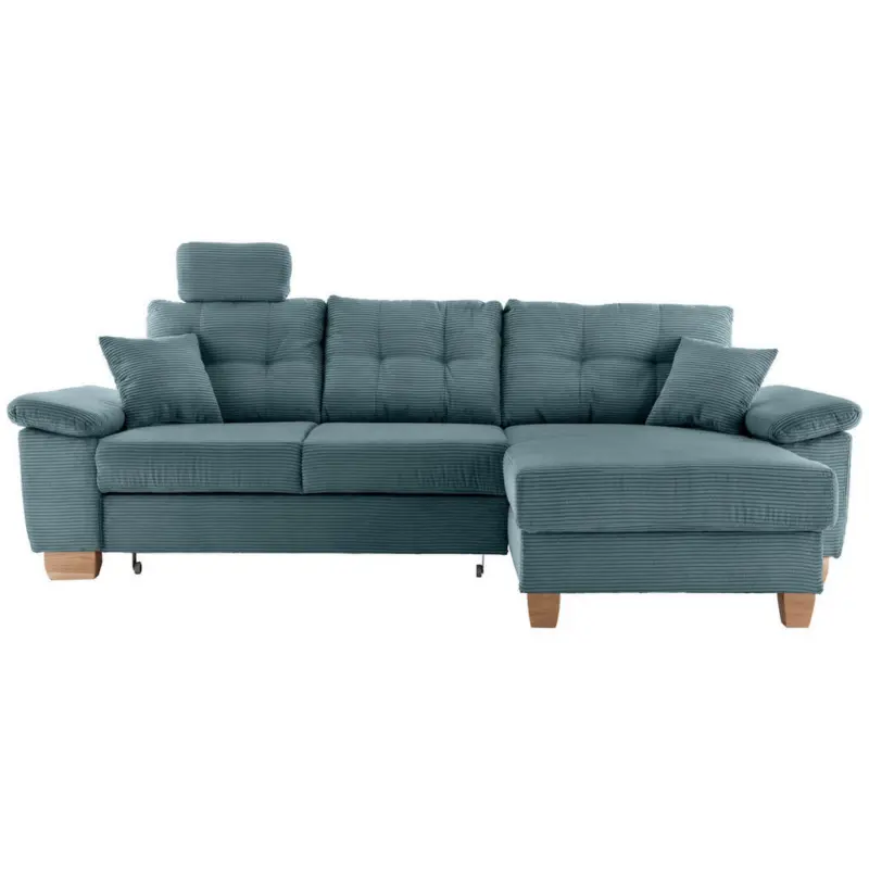 Ecksofa in Cord Petrol