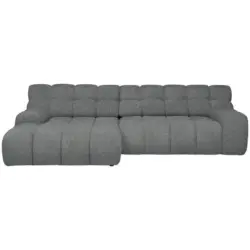 Ecksofa in Webstoff Dunkelgrau 180/297 cm