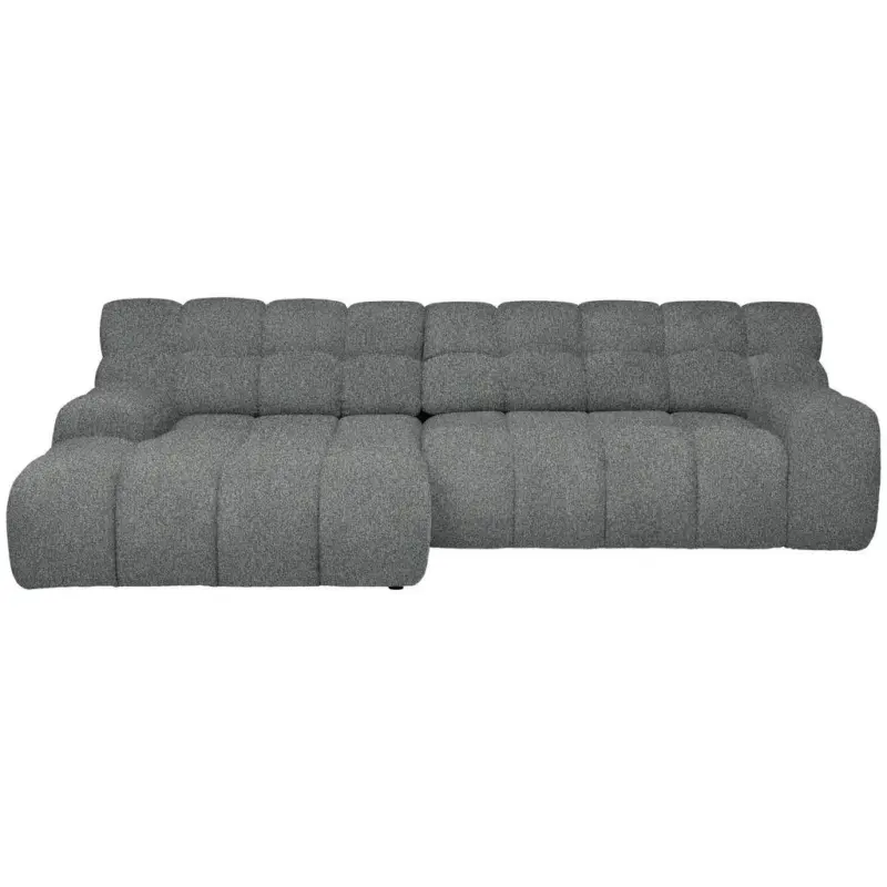 Ecksofa in Webstoff Dunkelgrau 180/297 cm