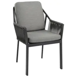 Stapelsessel in Metall, Kunststoff, Textil Anthrazit, Grau