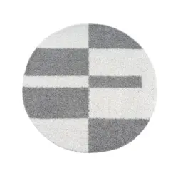 Hochflorteppich 200 cm Milano Wei&szlig;, Hellgrau