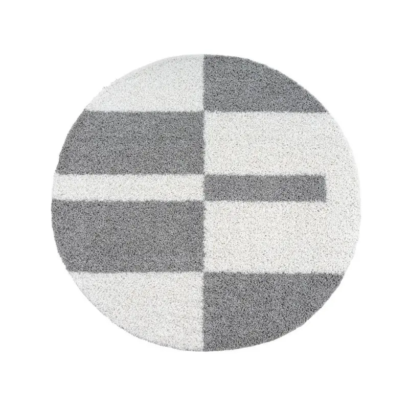 Hochflorteppich 200 cm Milano Wei&szlig;, Hellgrau