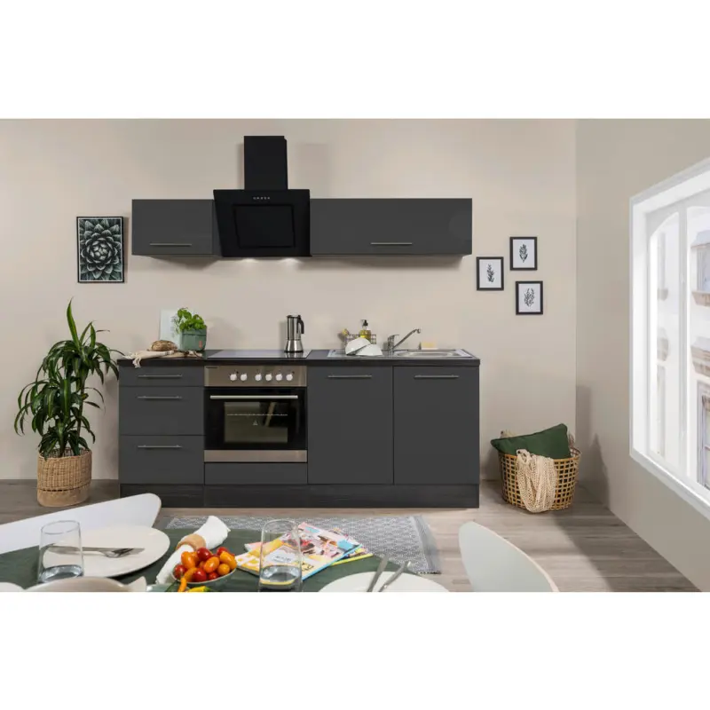 K&uuml;chenblock 210 cm in Grau