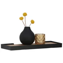 Wandboard in 40/3/15 cm Schwarz, Eichefarben