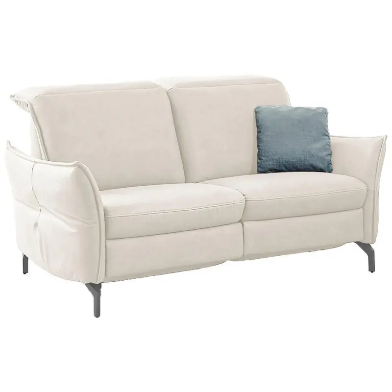 2-Sitzer-Sofa in Lederlook (vegan) Hellgrau