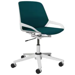 Drehstuhl in Wei&szlig;, Petrol