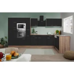 Eckk&uuml;che in Schwarz