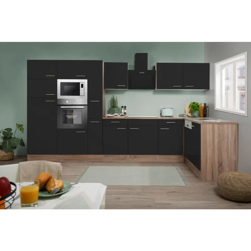 Eckk&uuml;che in Schwarz