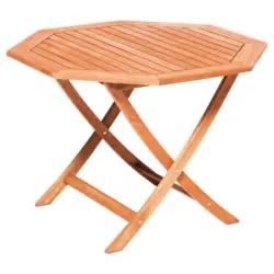 Gartenklapptisch Holz Naturfarben rund