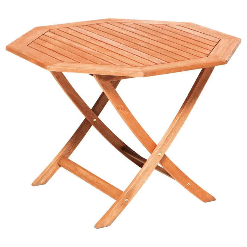 Gartenklapptisch Holz Naturfarben rund