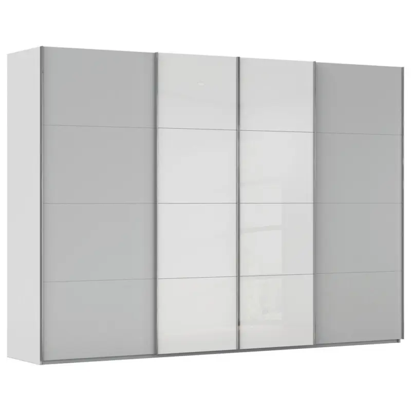 Schwebet&uuml;renschrank in Wei&szlig;, Seidengrau