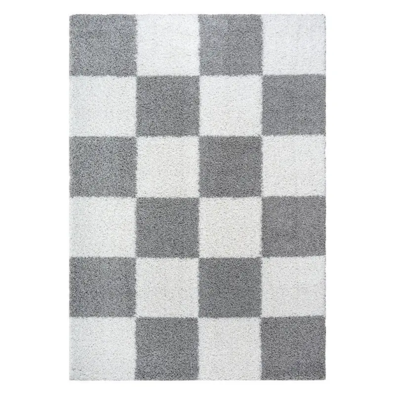 Hochflorteppich 140/200 cm Milano Wei&szlig;, Hellgrau