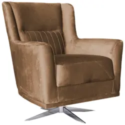 Sessel in Velours Taupe