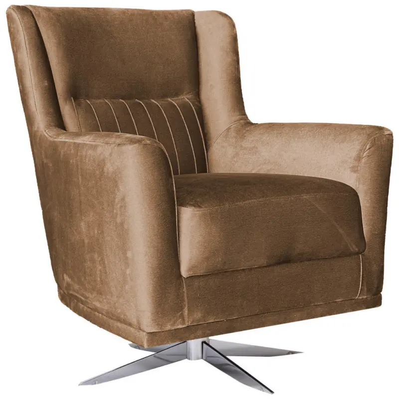 Sessel in Velours Taupe
