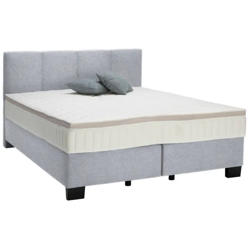 Boxspringbett 160/200 cm in Hellgrau