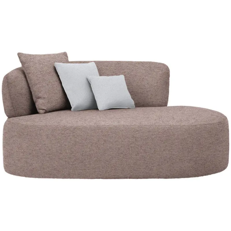 R&eacute;camiere in Chenille Hellgrau, Rotbraun