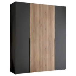 Kleiderschrank in Graphitfarben, Eichefarben