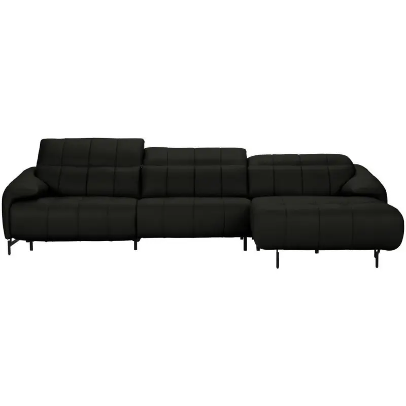 Ecksofa in Echtleder Dunkelgrau 313/165 cm